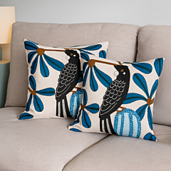 Hand Painted Cushion Covers | 16x16 Inches | Set of 2