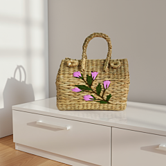Handmade  Bag with Floral Embroidery