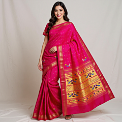 Handmade Paithani Saree I Pink 