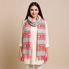 Kullu Teen Patti Kingri Design Woollen Shawl