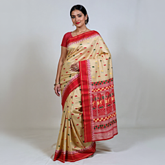 Tussar Silk Saree-Red