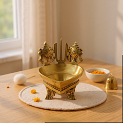 Brass Sangu Chakra Diya  KBH07743