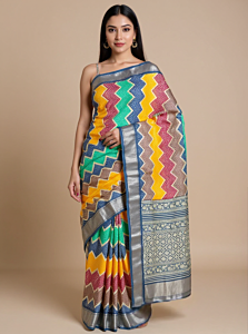 Handloom Linen Saree | 6.4×45×2 cm
