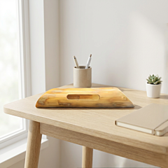 Eco Friendly Bamboo Phone Holder and Sound Amplifier