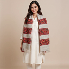 Kullu Pure Wool Kulvi Design Woollen Shawl