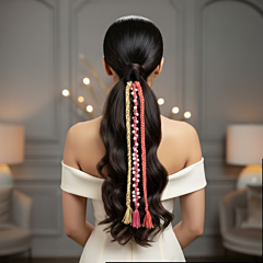 Pearls and Braided Cord Hair Accessory