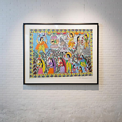Krishna Handmade Madhubani painting  without frame