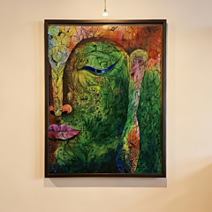 Handmade Buddha Acrylic Painting I W-3* H-4 feet