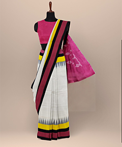 Handloom Cotton 2/100 Single Ikkat Saree