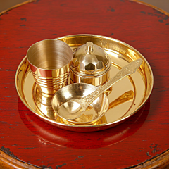 Brass Pooja Bhog Thali Set