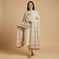 Kala Cotton Stole with Red Design