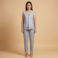 Khadi Smocking Vest