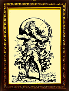 SAND ART GANESH, NATURAL BLACK SAND PICTURE, Size 10*14inch With Frame