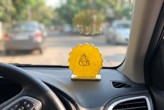 3inches Ganesh Standee | Golden Resin Standee