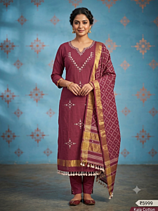 Kala Cotton Suit 3 pice  Kurti Salwar Dupatta 