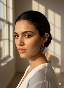 Desert Bloom Handcrafted Glass Bead Dangle Earrings