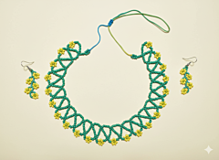 Spring Bloom Handcrafted Glass Bead Necklace and Earring Set