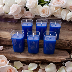 Blue Square Glass Candle