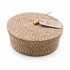 Handcrafted Oval Jute Gift Box with Lid 