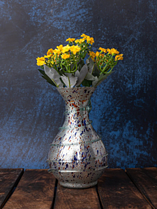 Spotted Glass Flower Vase | Silver
