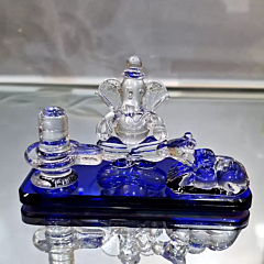 Lord Shiv Nandi Ganesh Glass Statue 