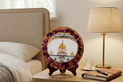 4 inches Gurudwara Keepsake Plate | Real Preserved Flower