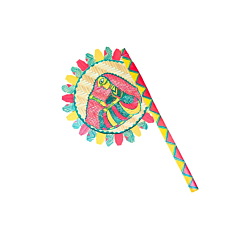 Hand Painted Manjusha Art Bamboo Fan