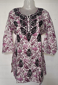 Women Embroidered Pure Cotton multicolor  Short Kurti