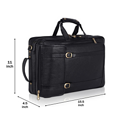 Leather Backpack Executive Office Bag | Laptop Bag For Men | Black