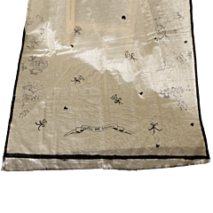 Modern Art Symbol of Love Hand Painted Saree