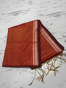 Tissue saree with blouse piece -Bronze