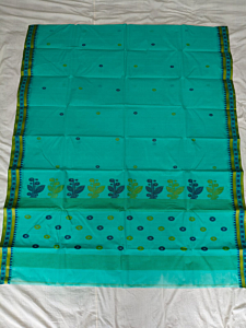 Pure Handloom Cotton saree | Sea Green