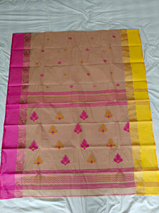 Beige Handloom Cotton Saree | 5.5 x 1.9 metres