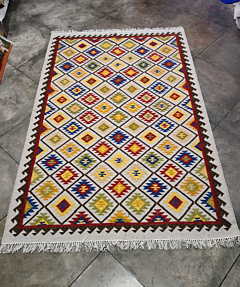 Handwoven Geometric Flatweave Rug I Multi