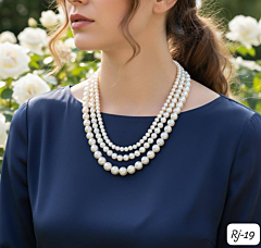 Handcrafted Triple-Layered Pearl Necklace 