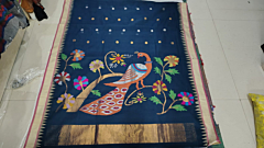 Ponduru Jamdhani Pallu Buta Saree