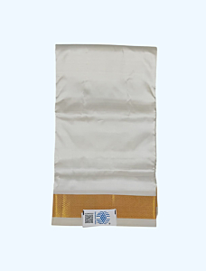 Cream Dhothi with Golden Zari border | 48 Kulikai