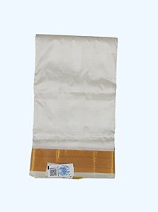 Cream Dhothi with Golden Zari border | 56 Kulikai