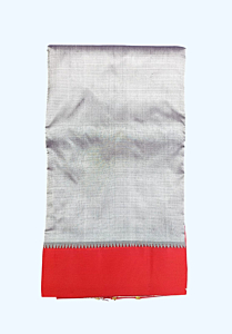 Grey Color  Dhothi with Red Korvai Border