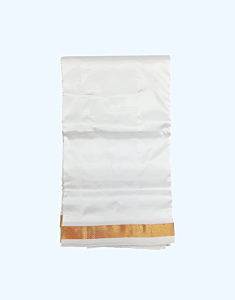 Cream Dhothi with Golden Zari border | 30 Kuligai