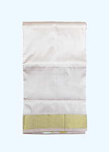 Peach Color Dhothi with Golden Zari border 