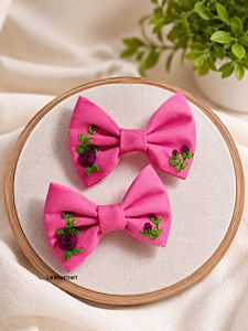 Hand Embroidered Hairbows