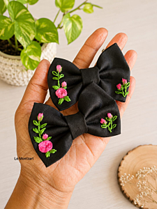 Hand Embroidered Hairbows
