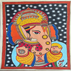 Handmade Ganeshji Madhubani Painting 