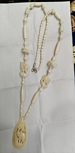Hand-Carved Camel Bone Necklace | Off White