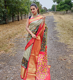 Pure silk handloom  ikkat Saree