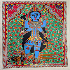 Handcrafted Madhubani Painting – Kali Mata in Divine Form