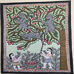 Handcrafted Line Madhubani Painting
