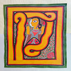 Handmade Madhubani Painting I Height 30 cm width  22 cm