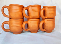 Handcrafted Terracotta Tea Cup Set of 6 